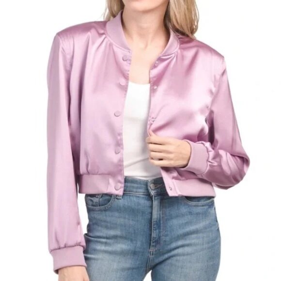Rachel Zoe Satin Bomber Jacket - Picture 3 of 4